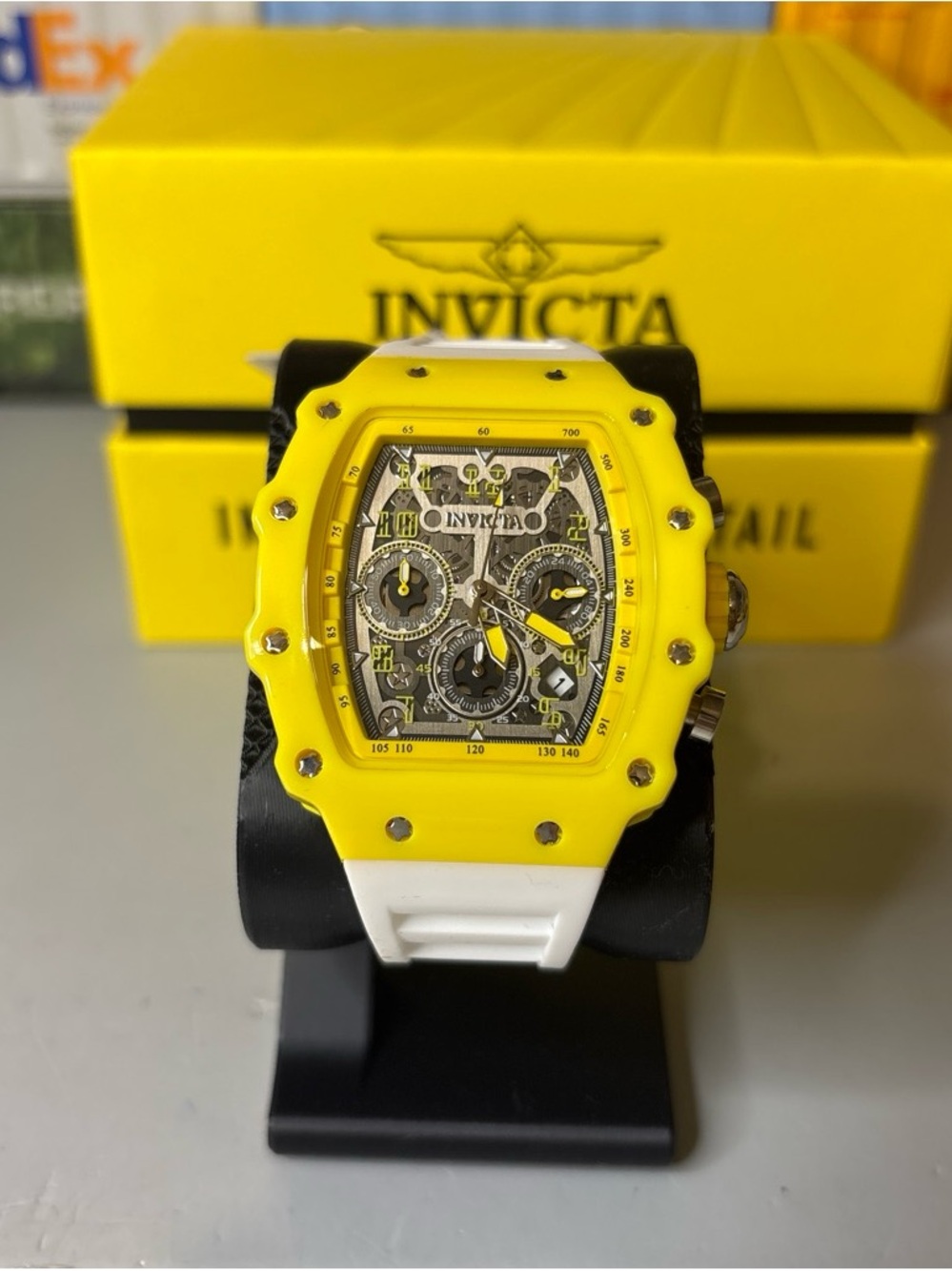 Invicta Racing Nitro Yellow and White Sport Chronograph Watch